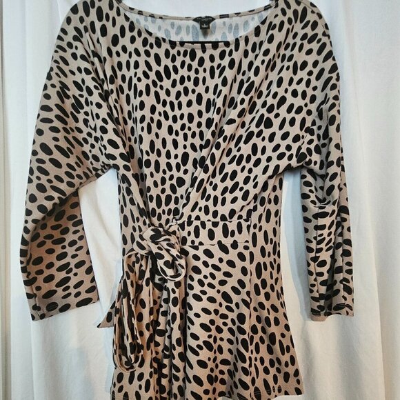 Ann Taylor Tops - ANN TAYLOR Ocelot Leopard Print Adjustable Tie Waist Blouse Top